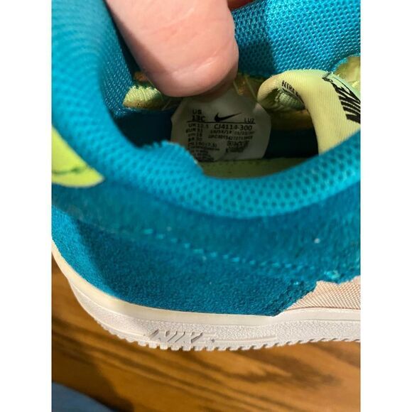 Nike Air Force 1 '07 Shoes Oracle Aqua Ghost Suede - Kids Size 13 - Picture 11 of 12